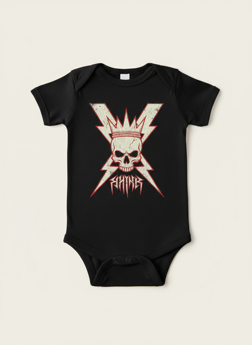 Rebel Graphic Band Onesie 9-12M Black Main Image