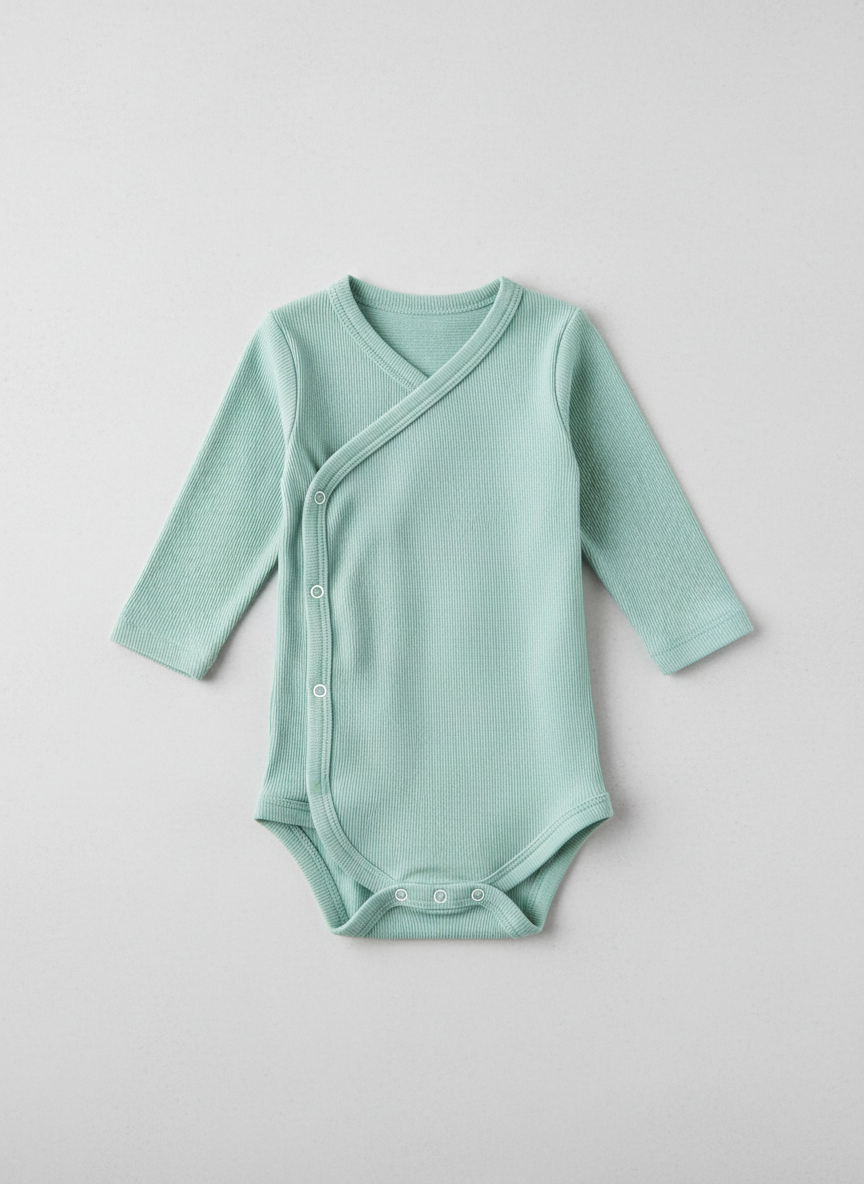 Aura Bamboo Wrap Bodysuit 0-3M Mint Main Image