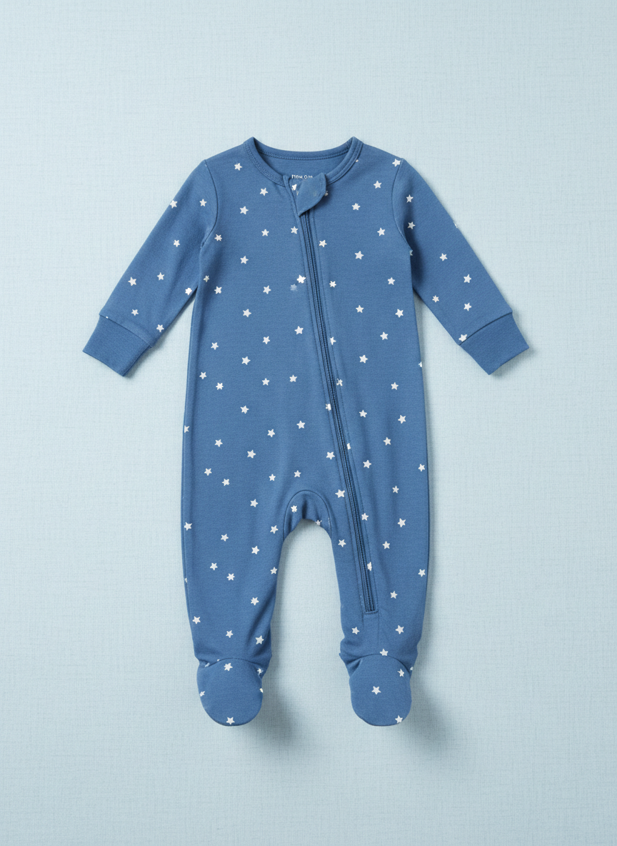 Vera Footed Zip Sleeper 0-3M Blue Star Main Image