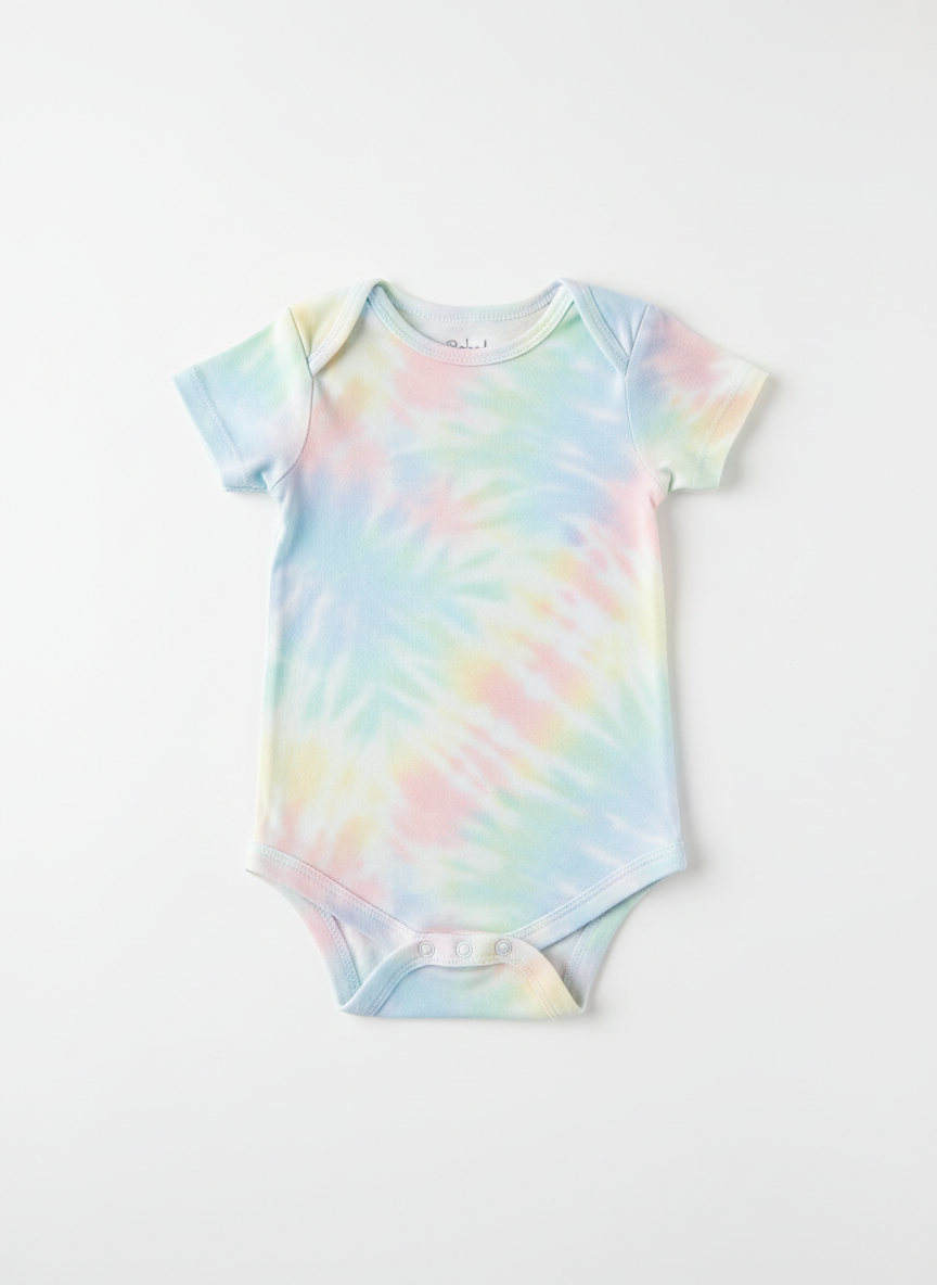 Rebel Tie-Dye Shorty Onesie 3-6M Pastel Tie-Dye Main Image