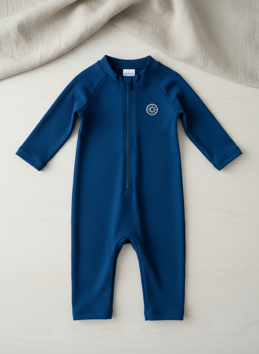 Solstice Sun-Safe Swim Bodysuit 9-12M Ocean Blue Main Image