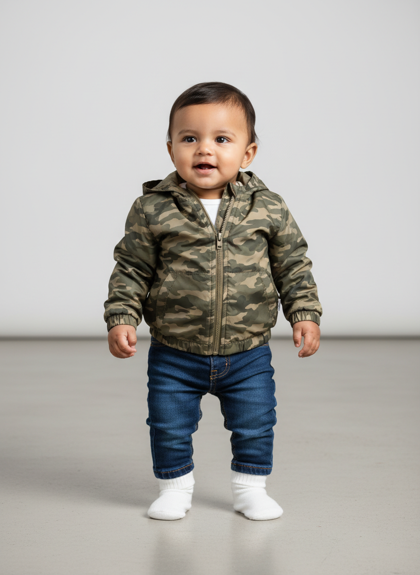 Rebel Camo Windbreaker 9-12M Green Camo Main Image