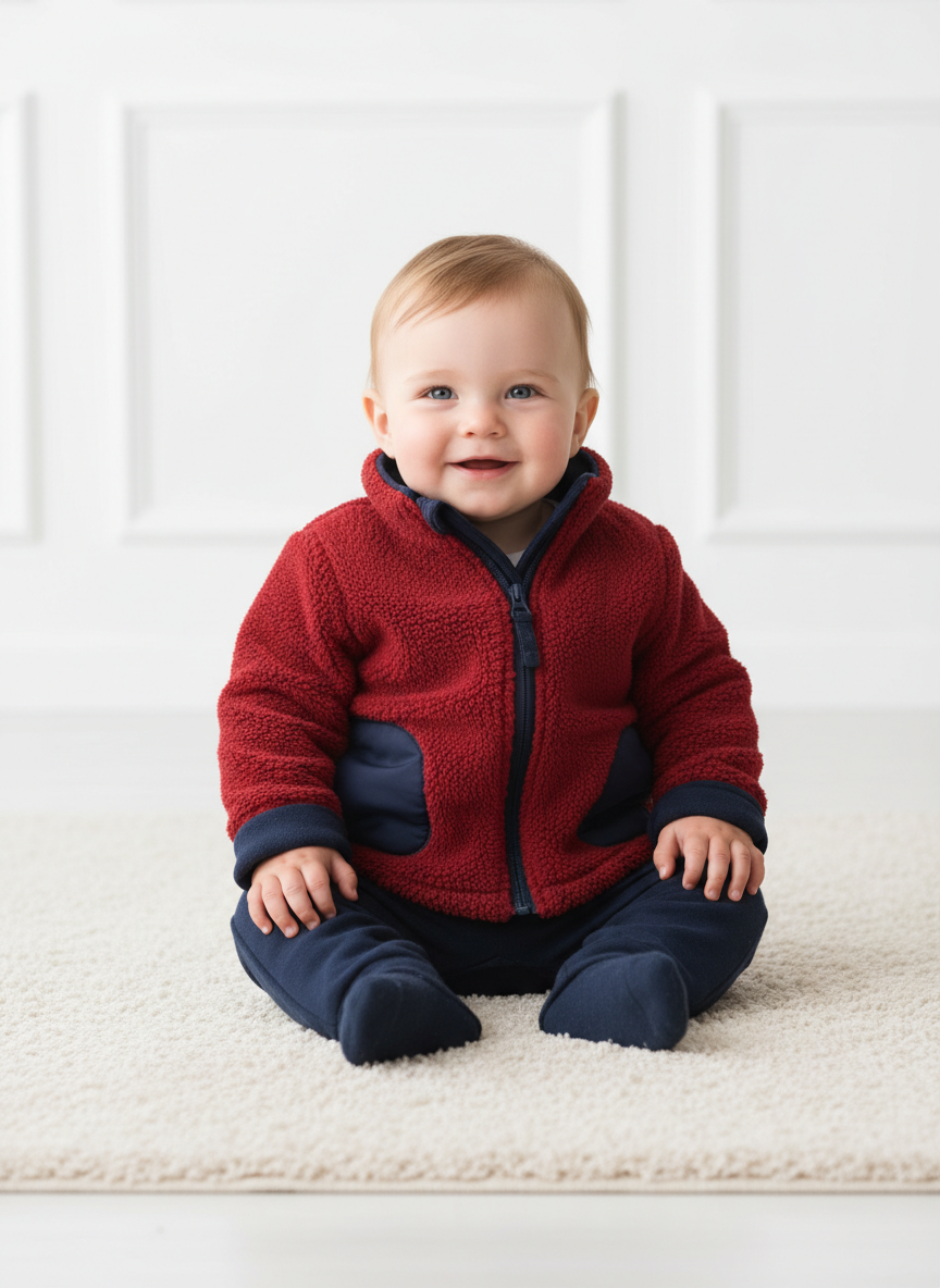 Lumina Reversible Fleece Jacket 9-12M Red/Navy Main Image