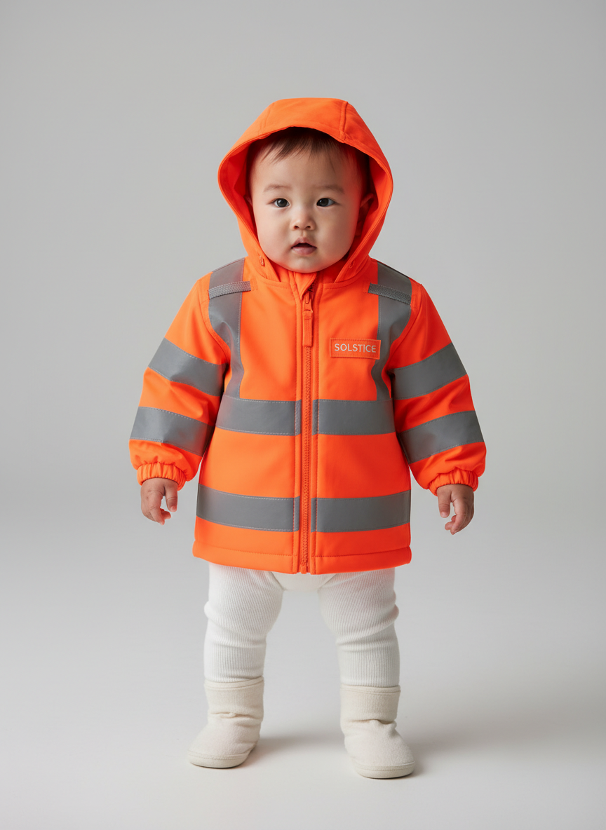 Solstice High-Vis Safety Coat 3-6M Neon Orange Main Image