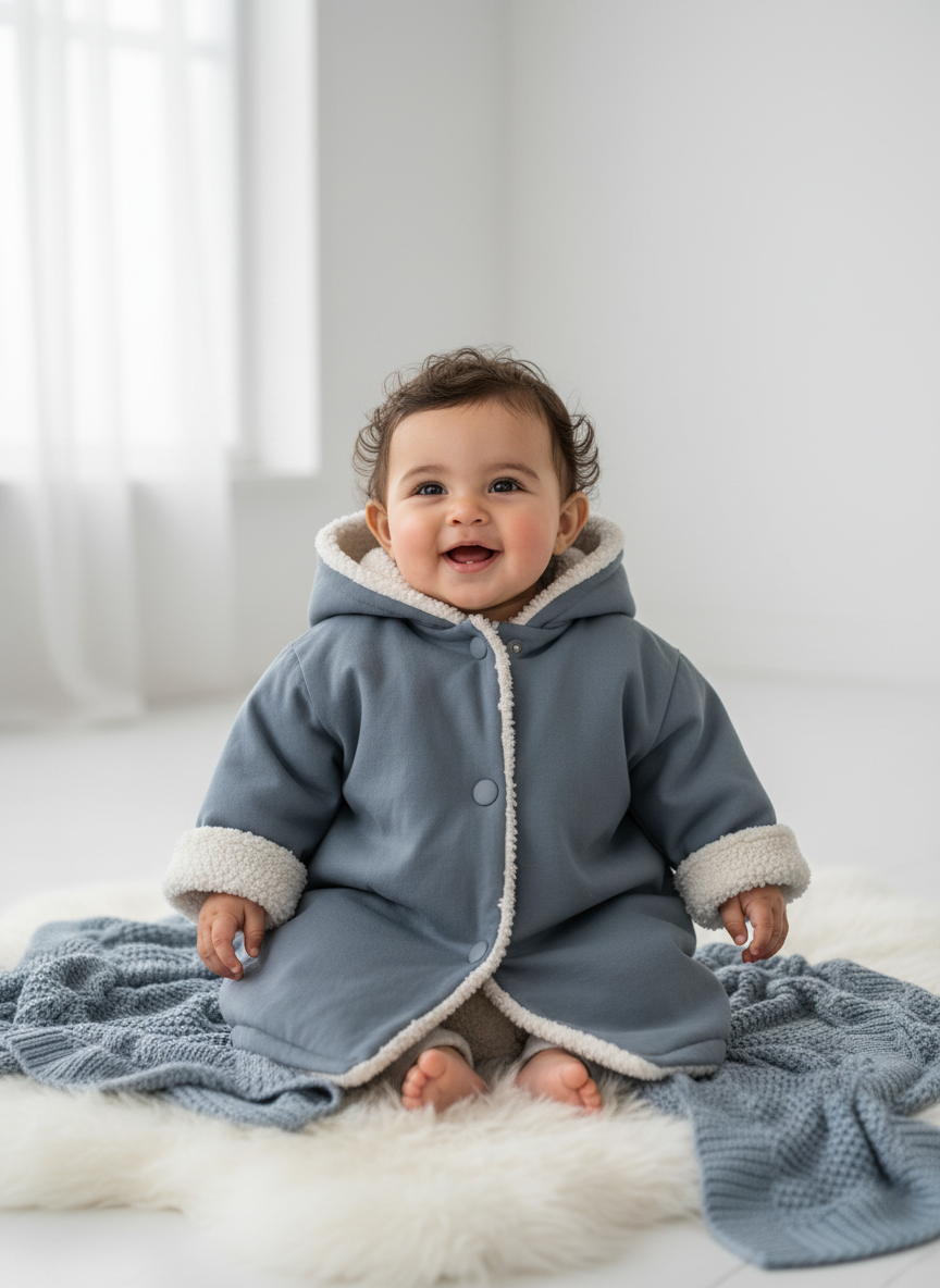 Aura Sherpa Lined Parka 3-6M Slate Main Image