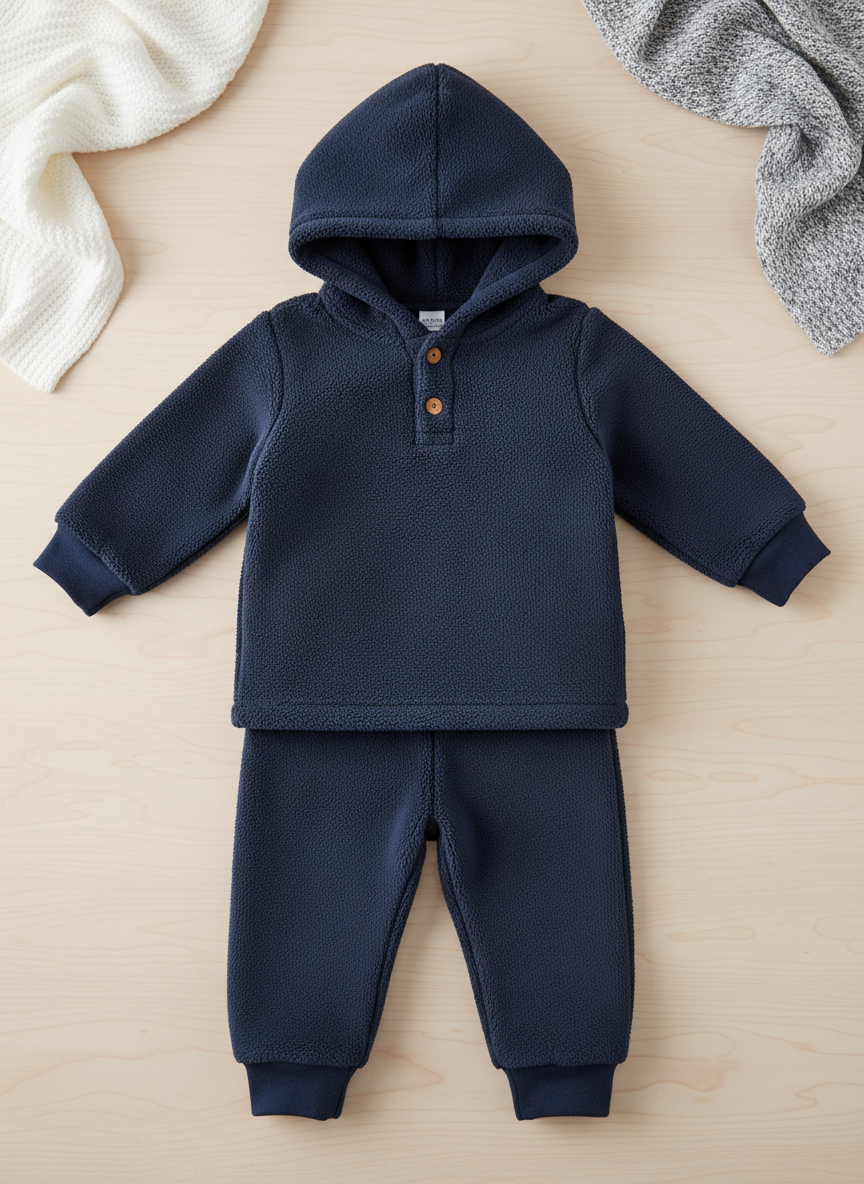 Solstice Fleece Winter Bundle 0-3M Navy Main Image