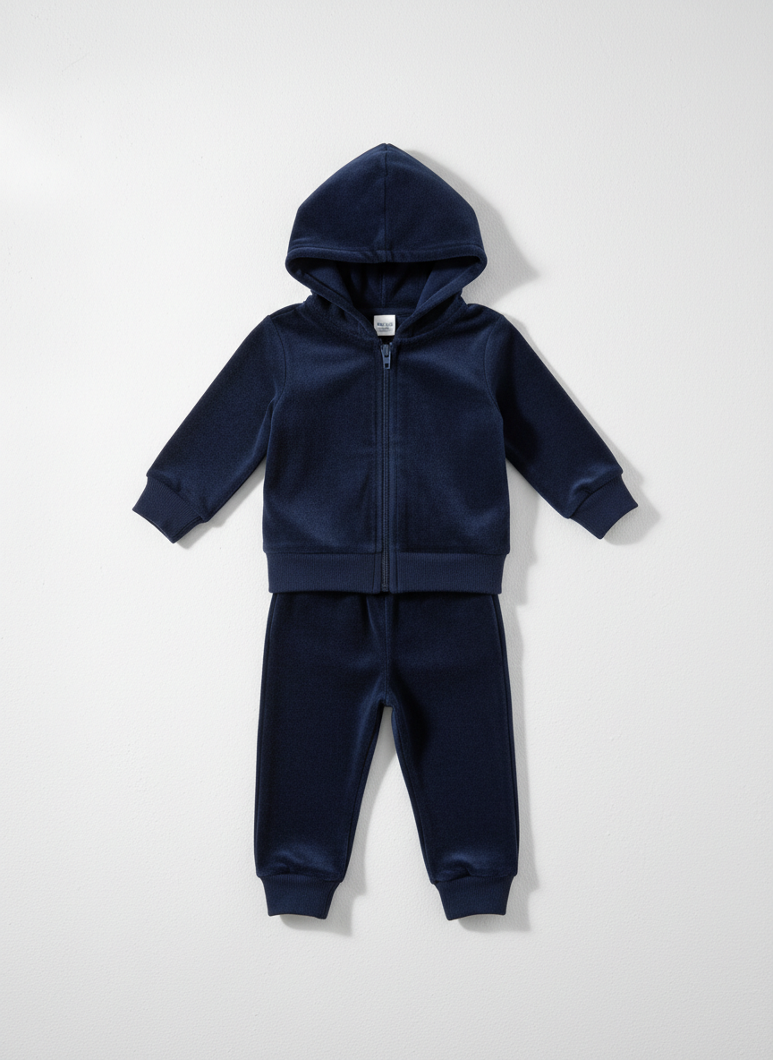 Lumina Velour Tracksuit 3-6M Navy Main Image