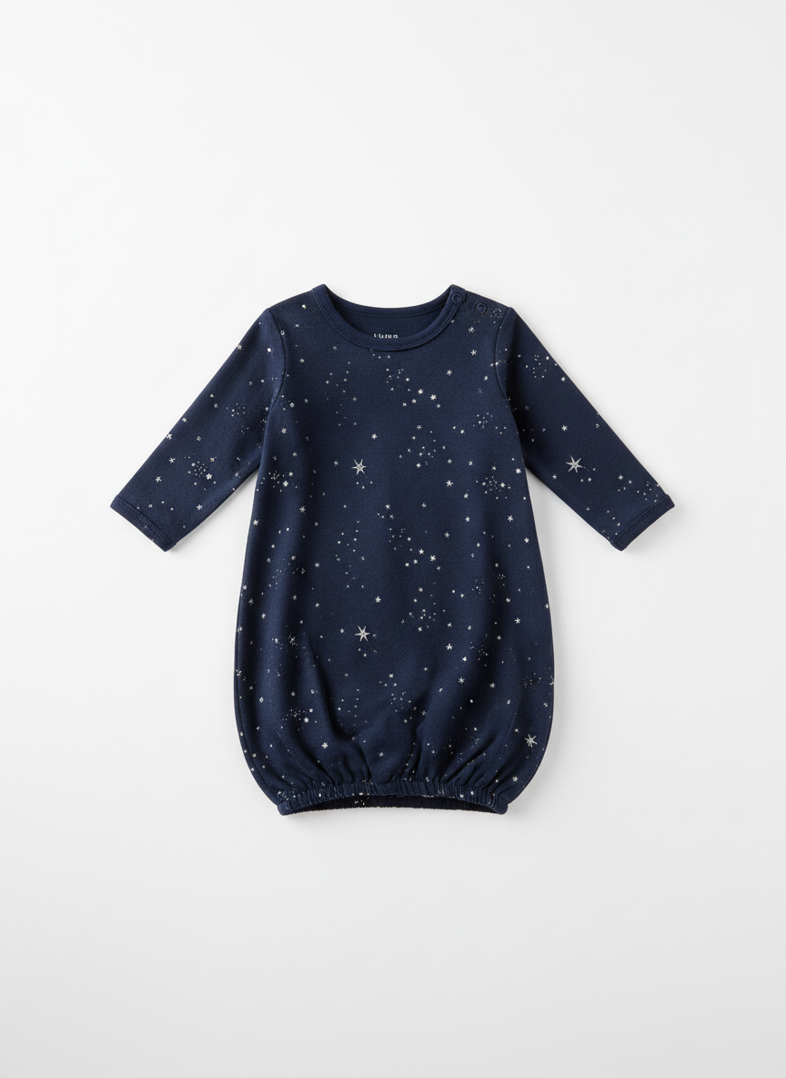 Lumina Starry Night Nightgown 0-3M Navy Main Image