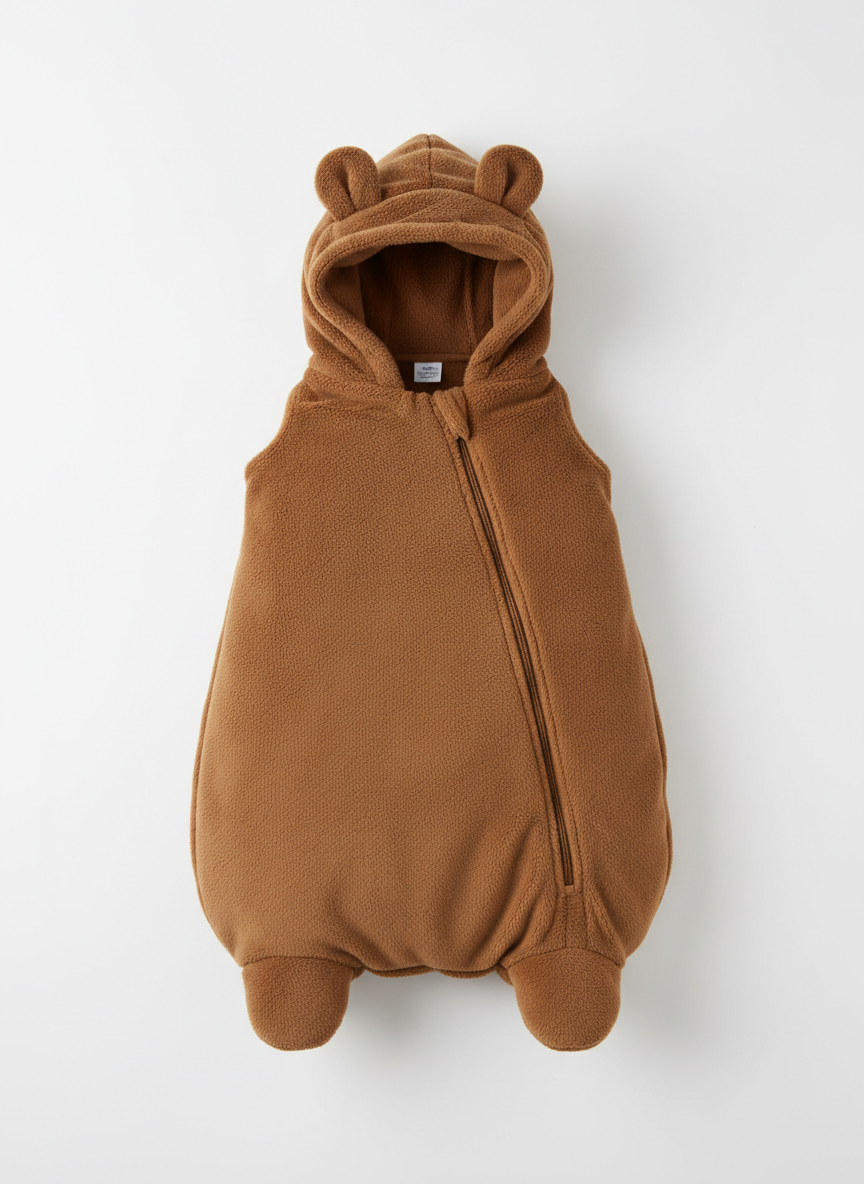 Lumina Bear Ear Bunting Sleepwear 0-3M Brown Main Image