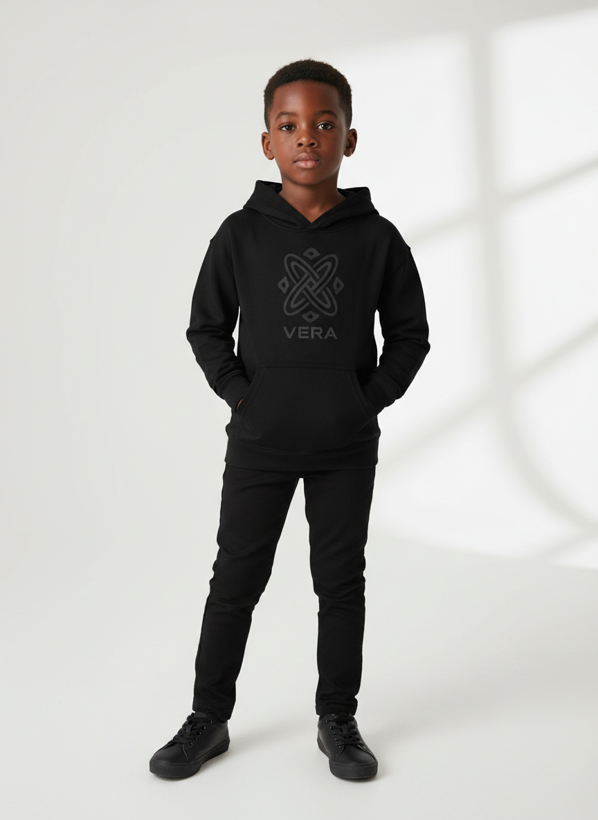 Vera Graphic Pullover Hoodie XS Black Main Image