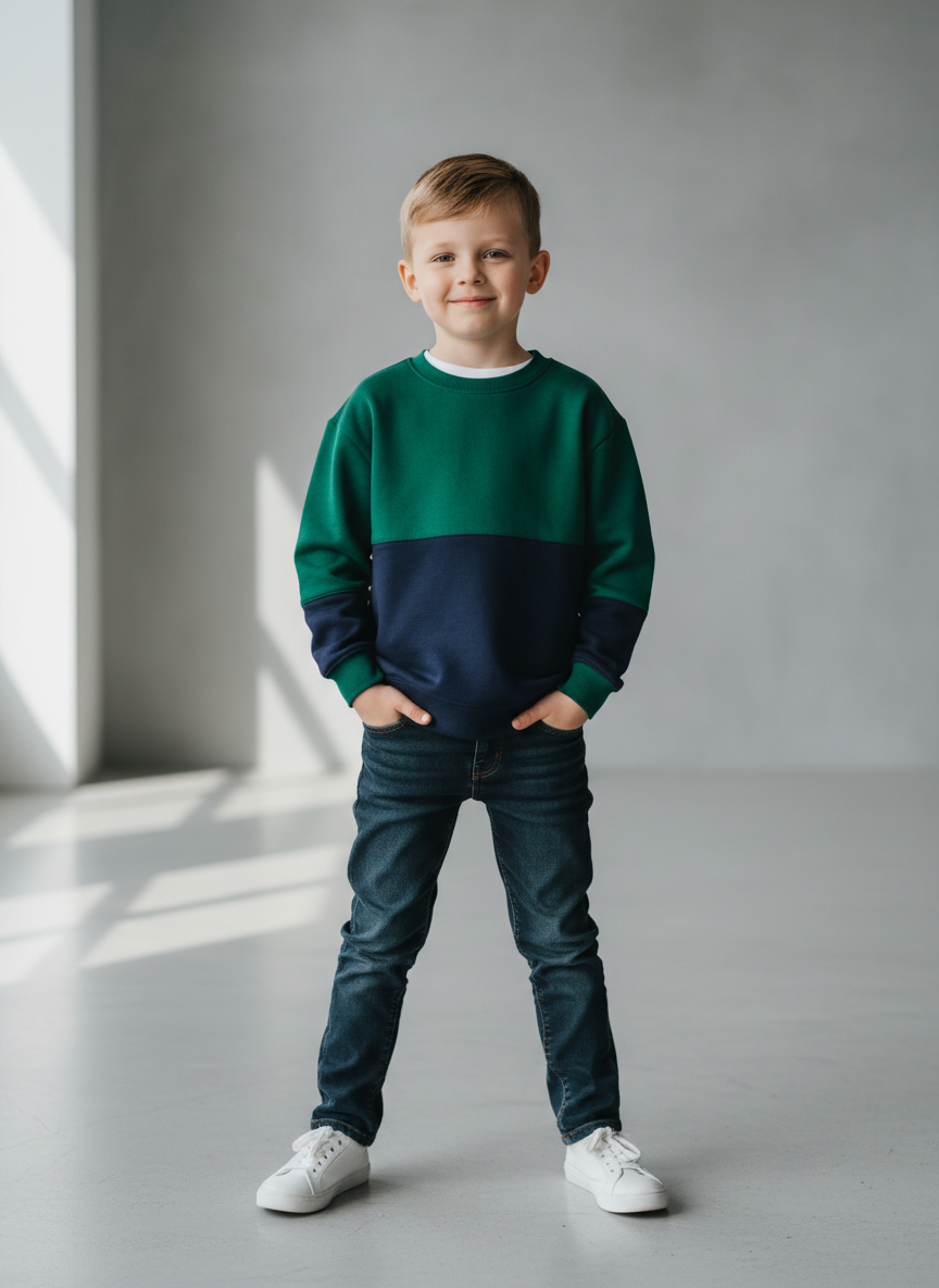 Aura Colorblock Pullover XS Green/Navy Main Image