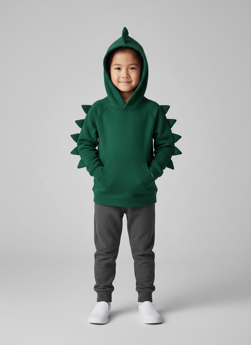 Lumina Dinosaur Spike Hoodie M Green Main Image