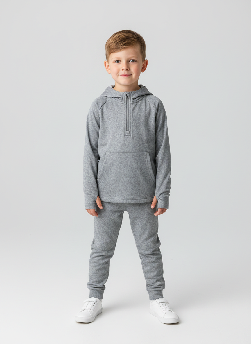 Solstice Half-Zip Athletic Hoodie L Grey Heather Main Image