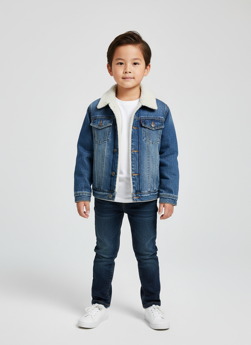 Rebel Denim Sherpa Jacket L Indigo Main Image