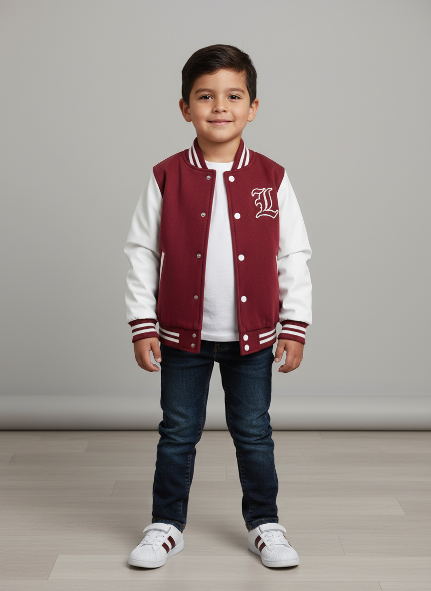 Lumina Classic Varsity Jacket S Maroon/White Main Image