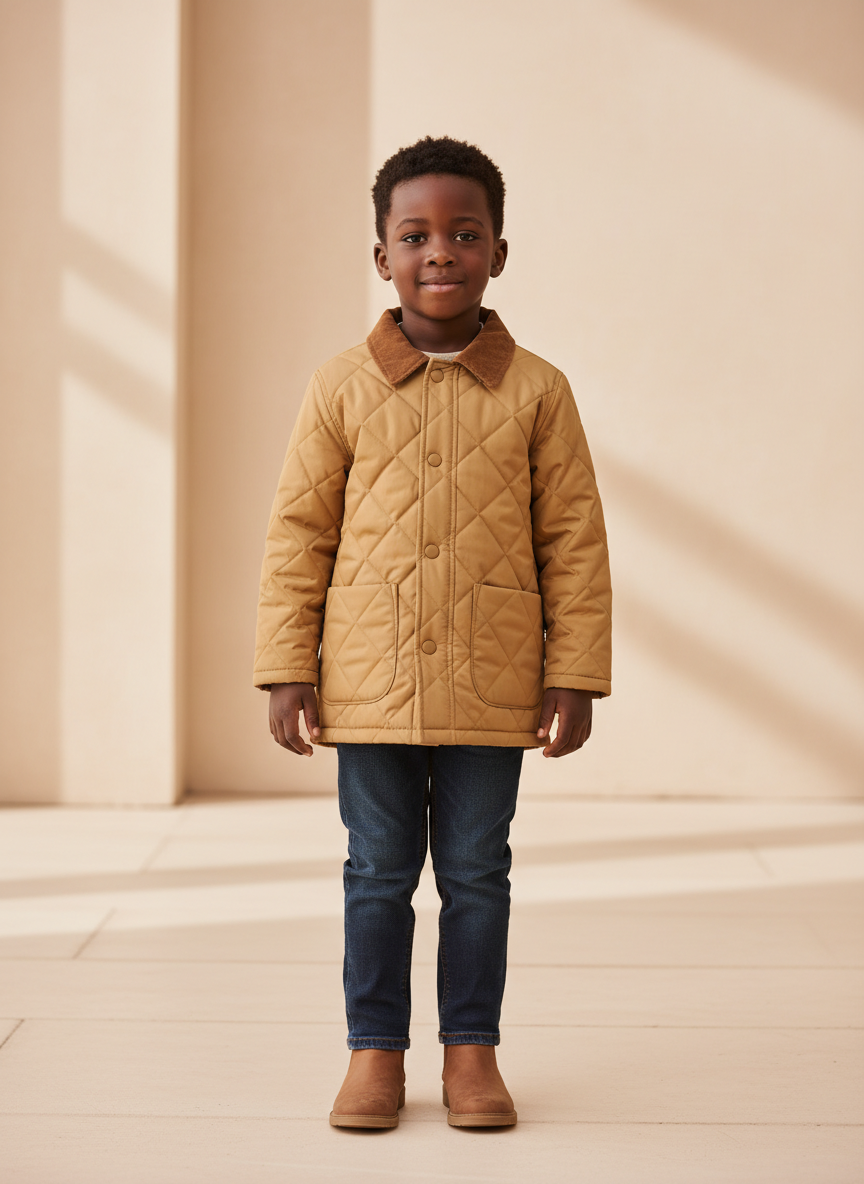 Vera Quilted Barn Coat XS Tan Main Image