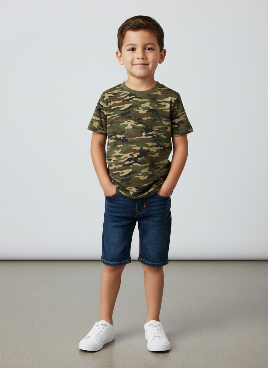 Vera Camo-Print Jersey Tee XS Woodland Camo Main Image
