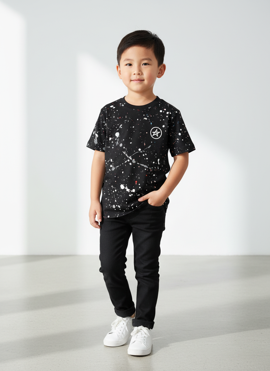 Rebel Splatter-Paint Art Tee XS Black Splatter Main Image