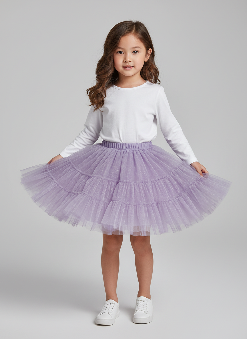 Aura Shimmer Tulle Skirt S Lilac Main Image