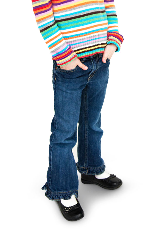 Albini Tots Girls' Jeans with Ruffled Cuffs Main Image