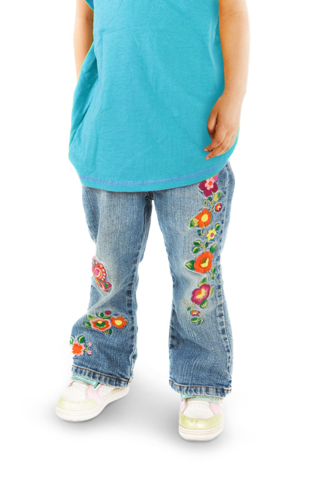 Albini Tots Girls' Hearts & Flowers Jeans Main Image