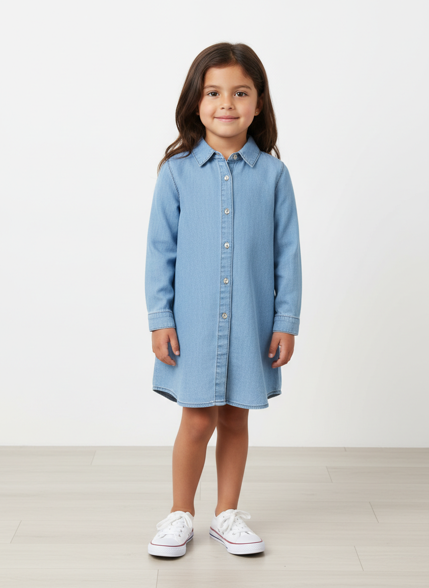 Vera Chambray Shirt Dress M Light Wash Main Image