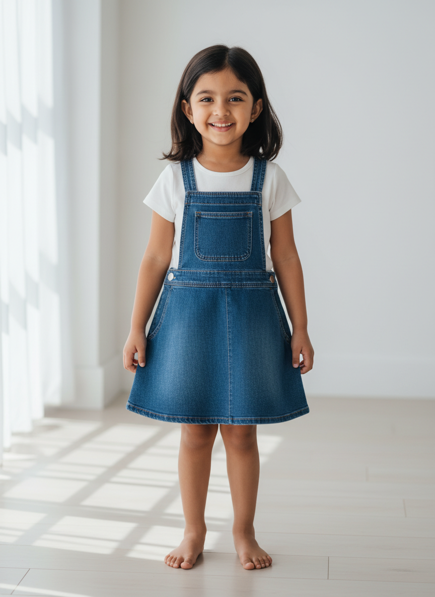 Rebel Denim Pinafore Dress S Indigo Main Image