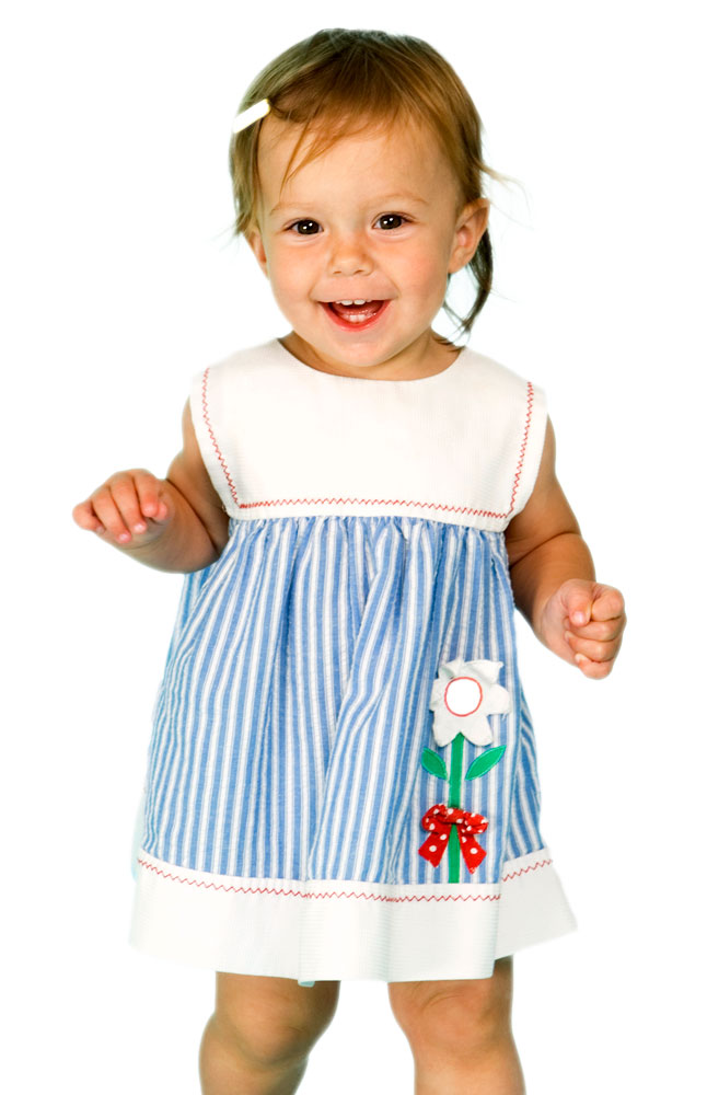 Hermitage Toddler Girls' Striped Dress with Flower Main Image