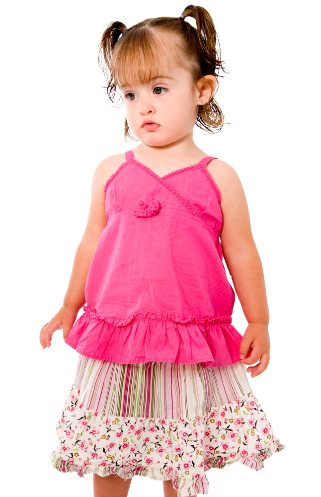 Albini Tots Girl'S Pleated Striped and Floral Skirt Main Image