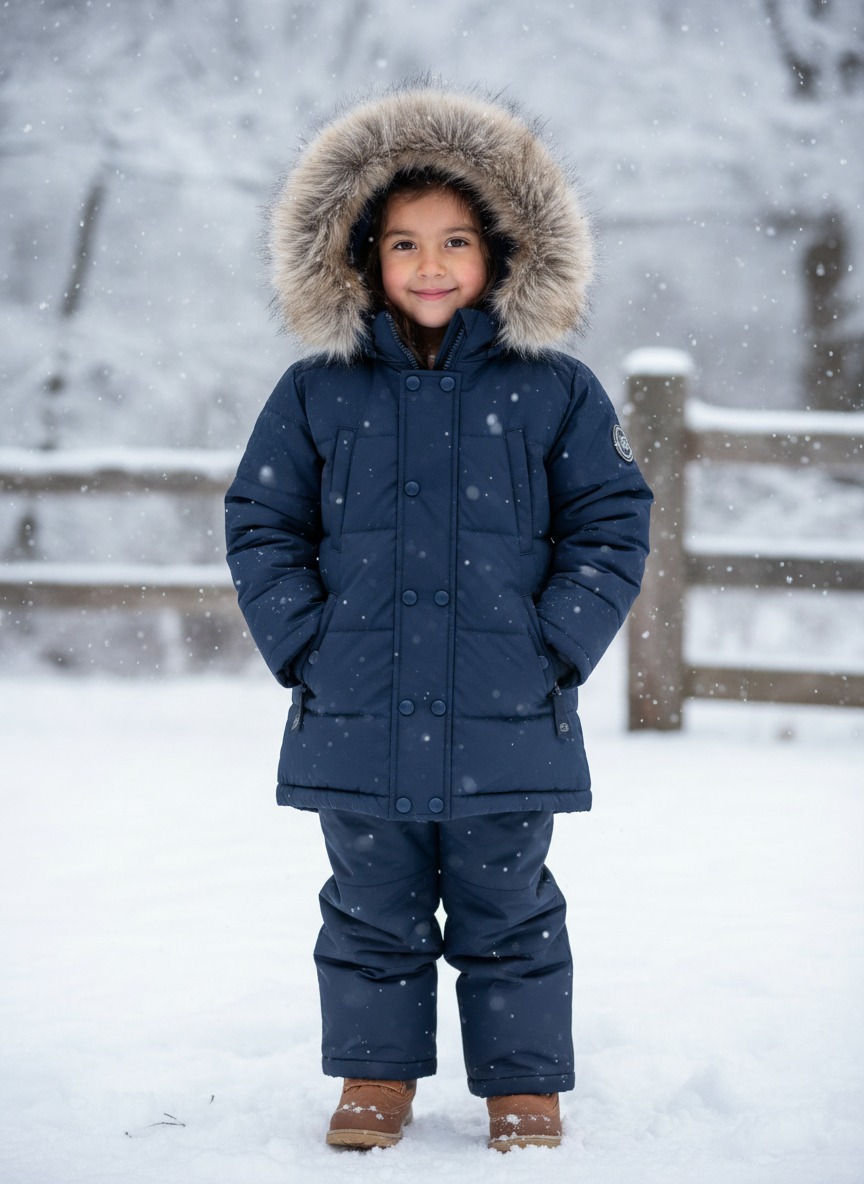 Vera Faux Fur Trim Parka S Navy Main Image
