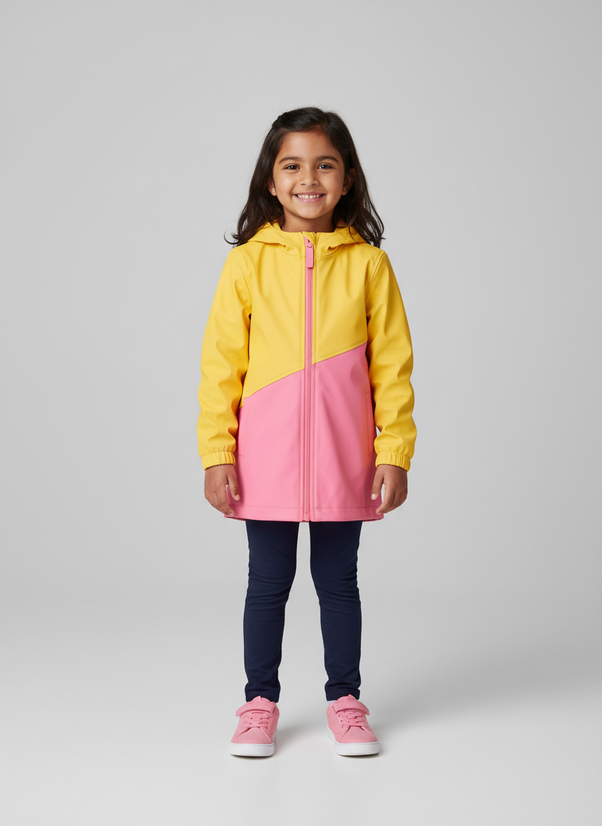 Solstice Colorblock Raincoat S Yellow/Pink Main Image