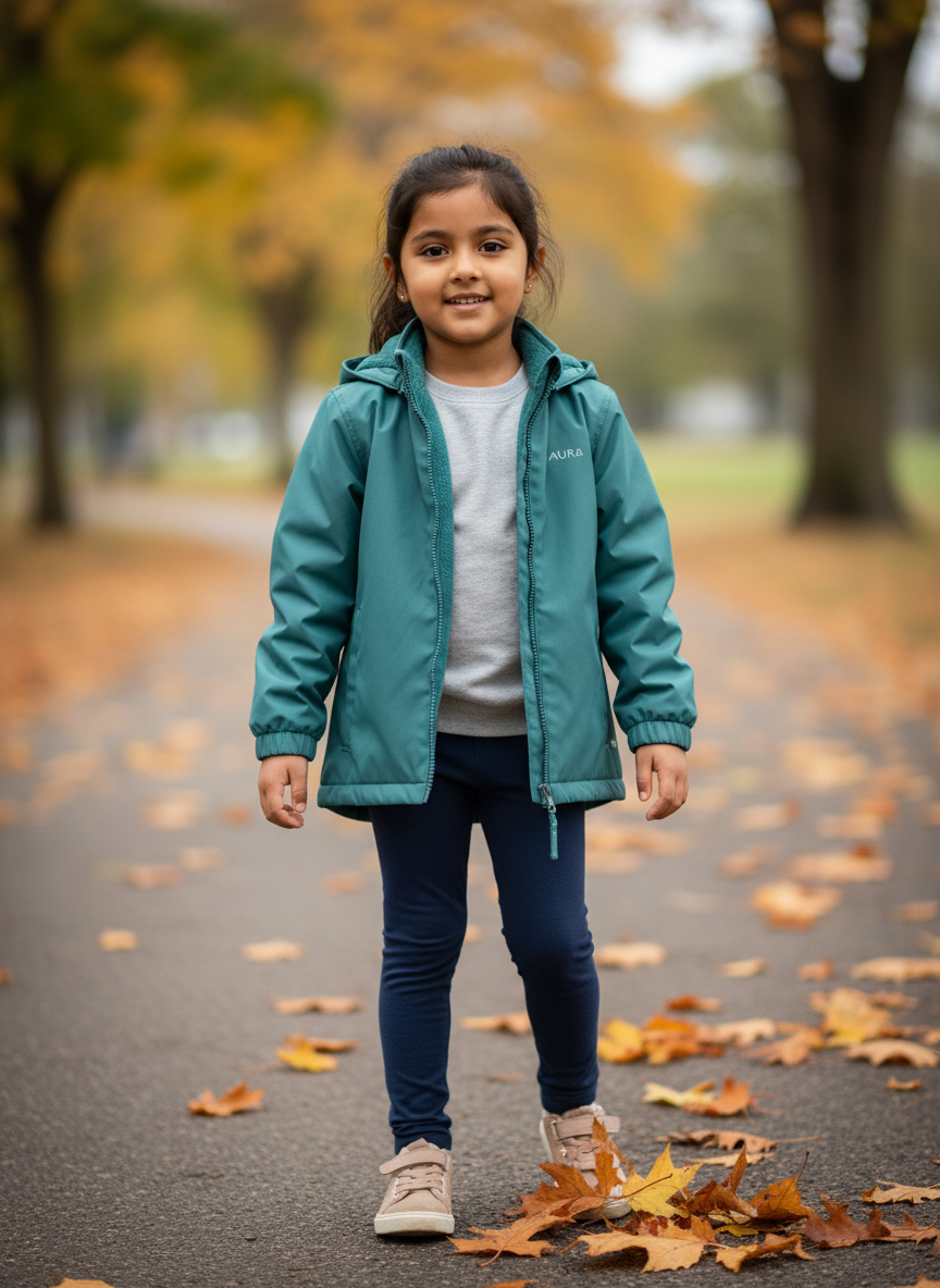 Aura Fleece-Lined Windbreaker S Teal Main Image