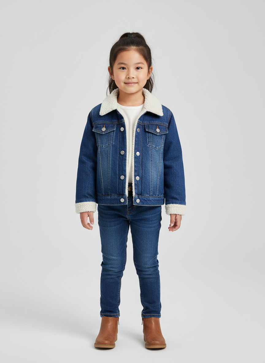 Vera Sherpa Denim Jacket S Indigo Main Image