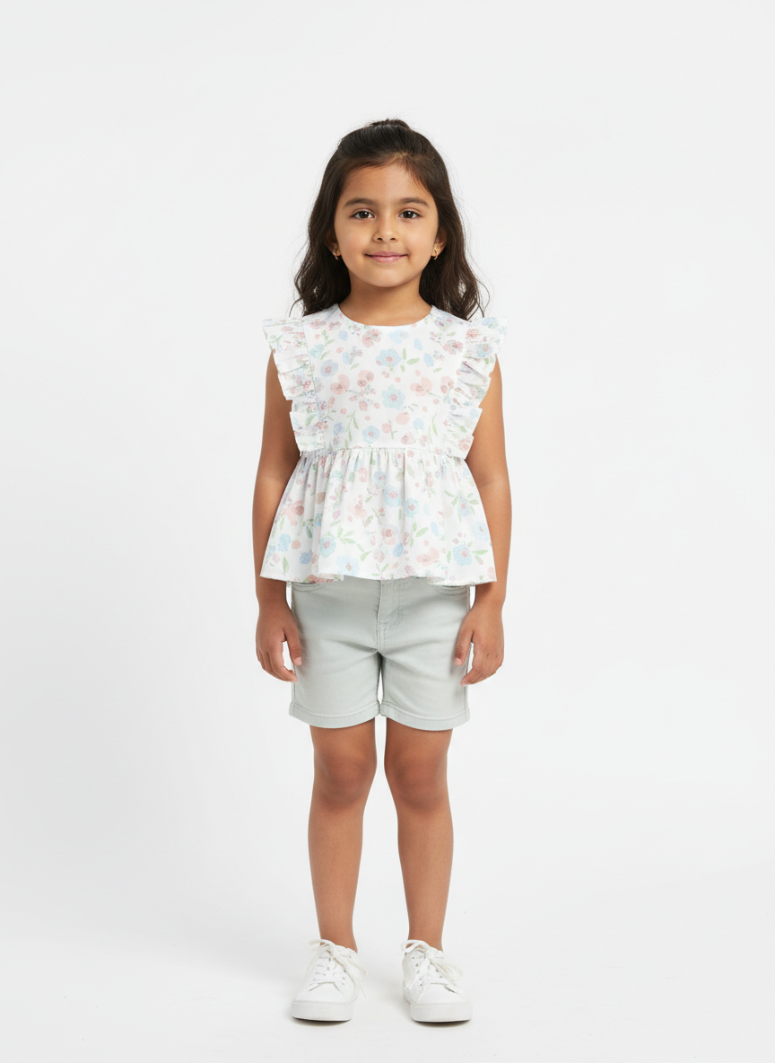 Vera Ruffle Peplum Blouse S White Main Image