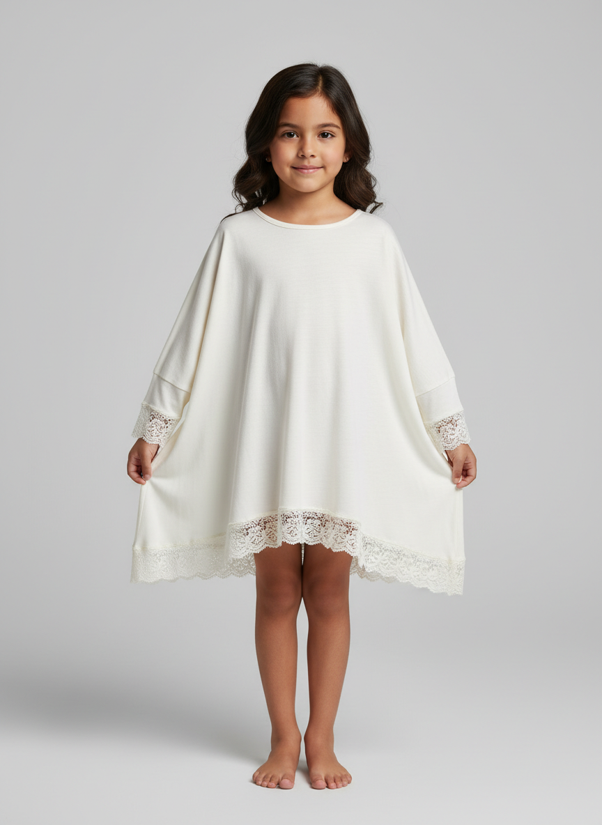 Aura Lace Trim Tunic XS Ivory Main Image