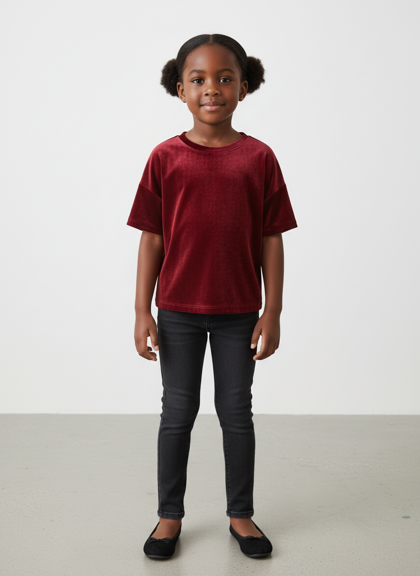 Lumina Velvet Party Top XS Burgundy Main Image