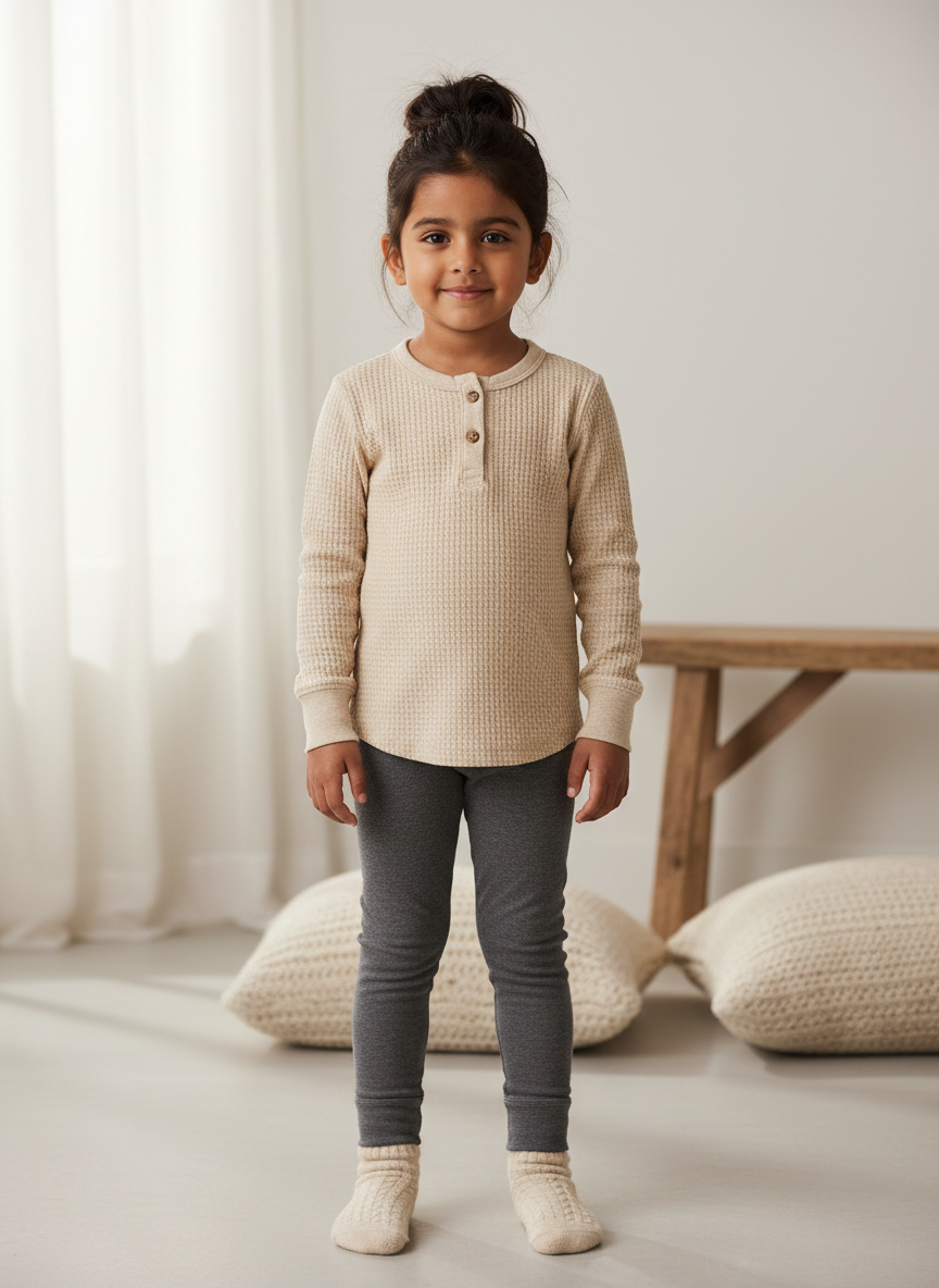 Solstice Thermal Waffle Henley S Oatmeal Main Image