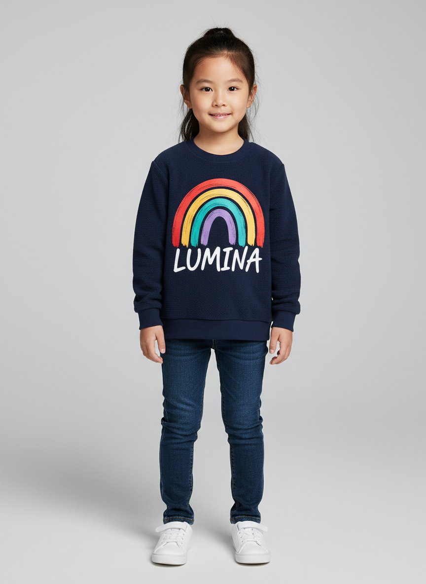 Lumina Graphic Rainbow Sweatshirt M Navy Main Image