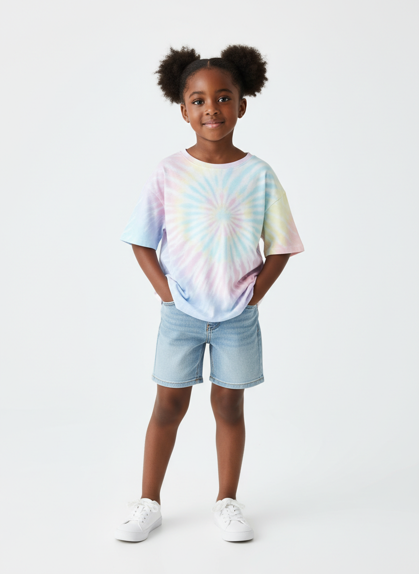 Rebel Tie-Dye Boxy Tee S Pastel Tie-Dye Main Image