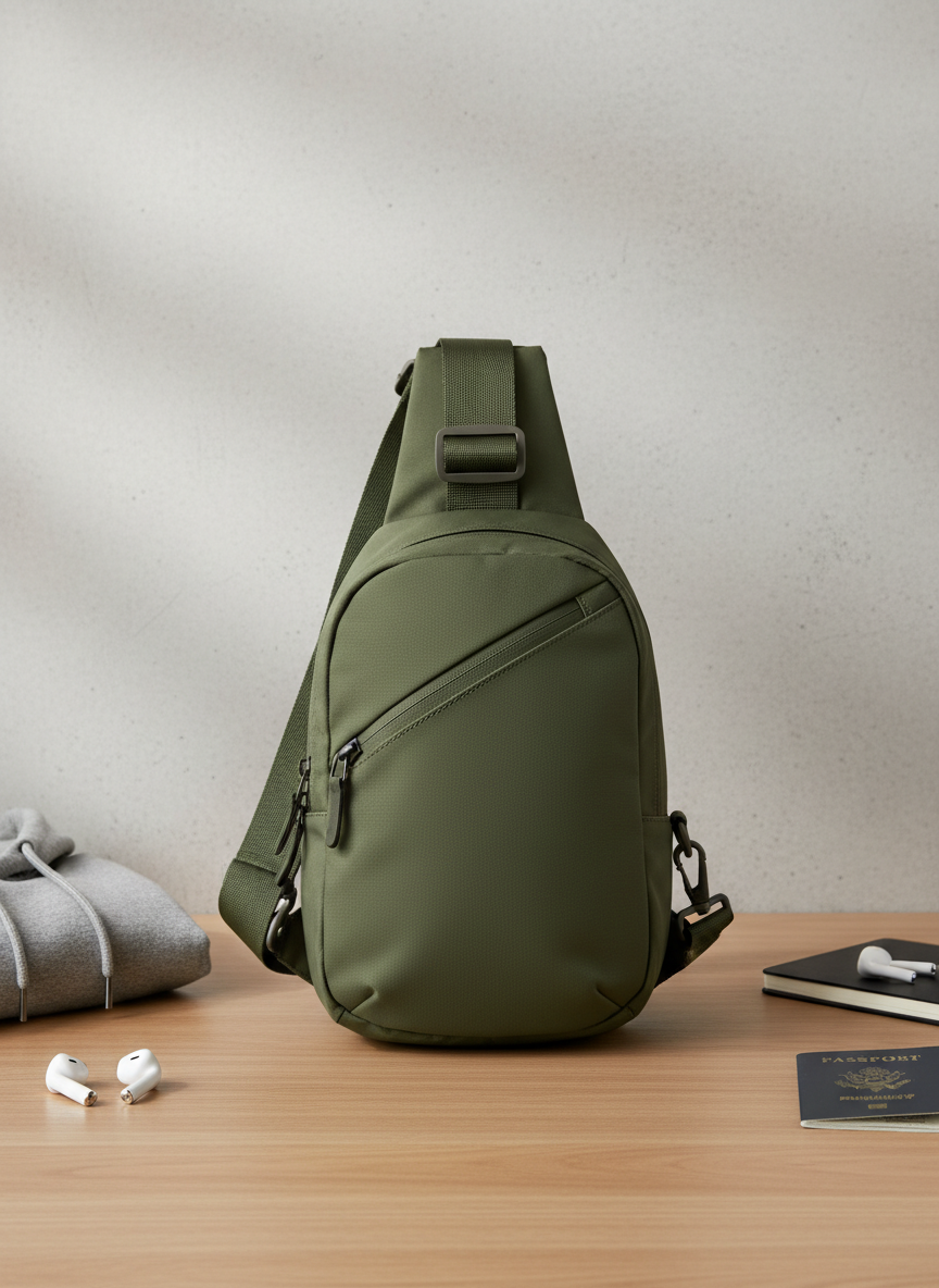 Aura Minimalist Sling Bag Olive Main Image