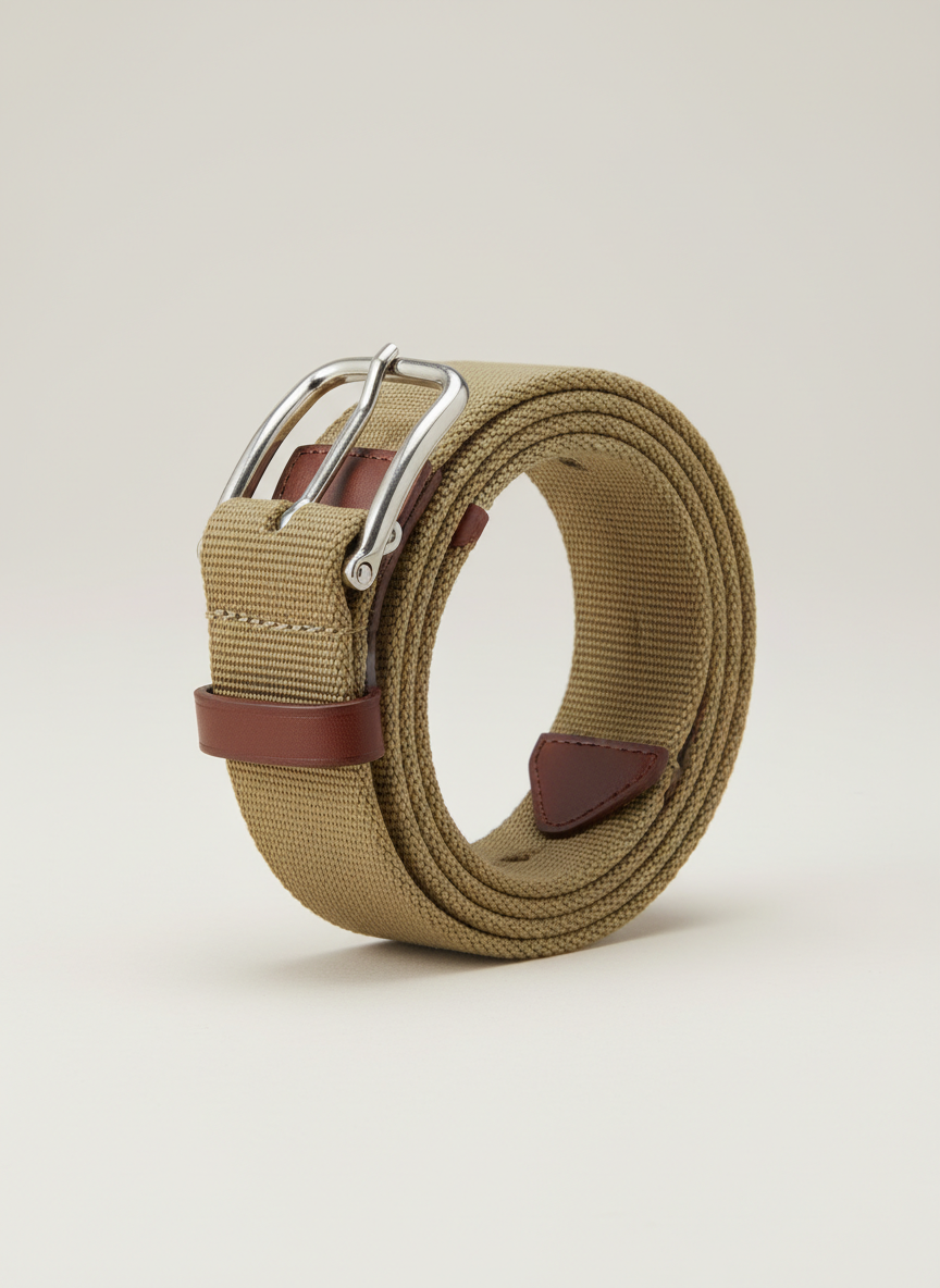 Vera Canvas Surcingle Belt Size 36 Khaki Main Image