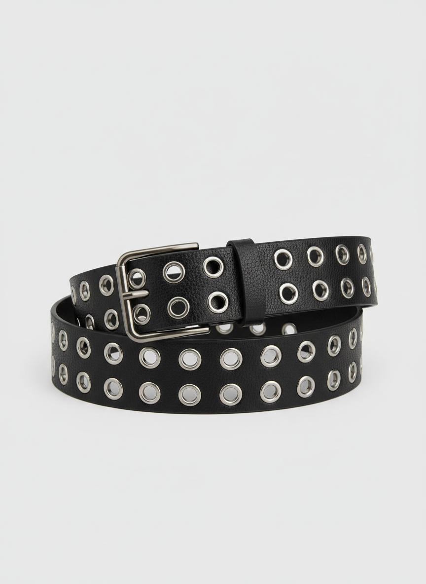 Rebel Double Grommet Belt Size 32 Black Main Image
