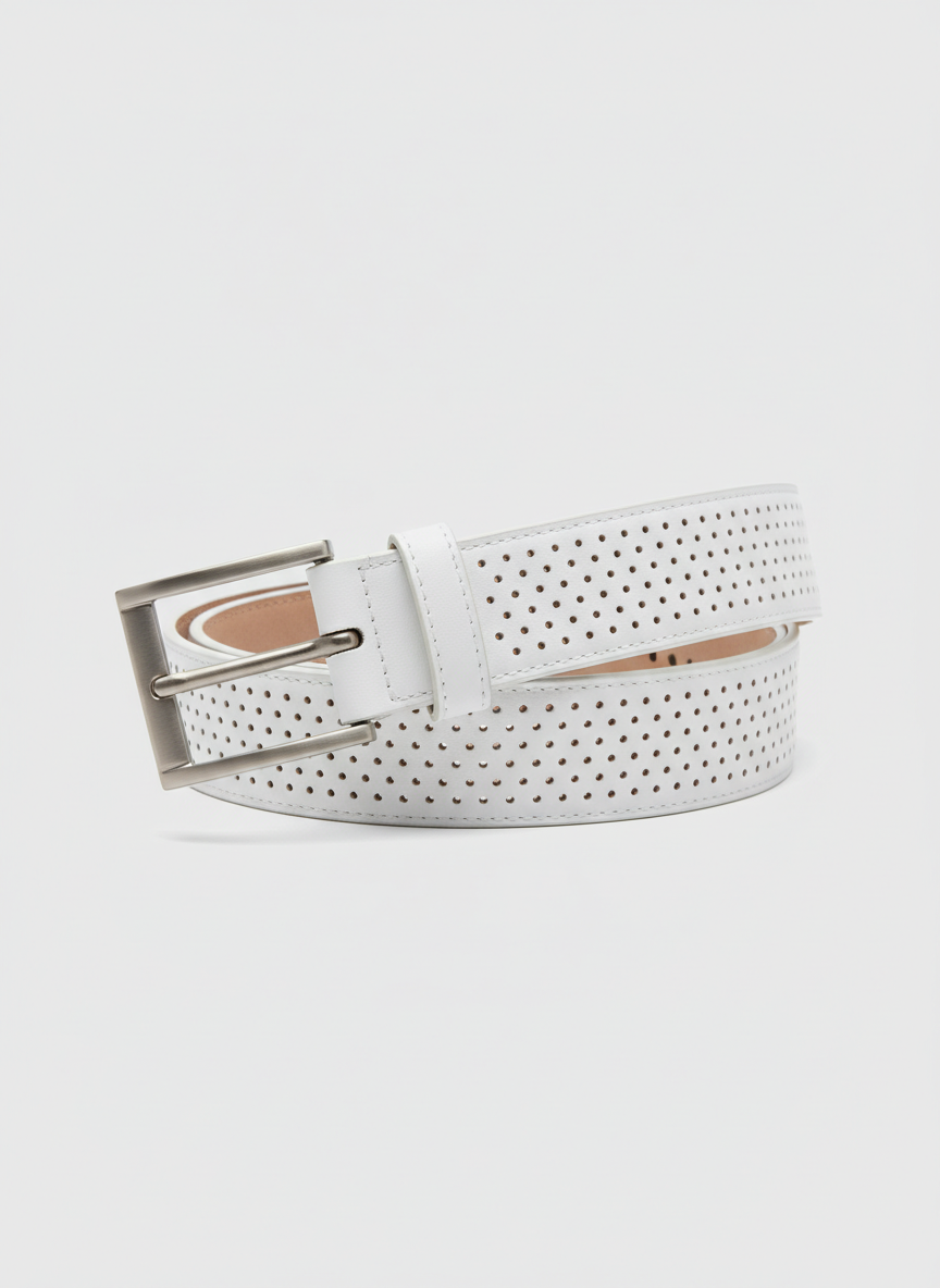 Aura Perforated Golf Belt Size 34 White Main Image