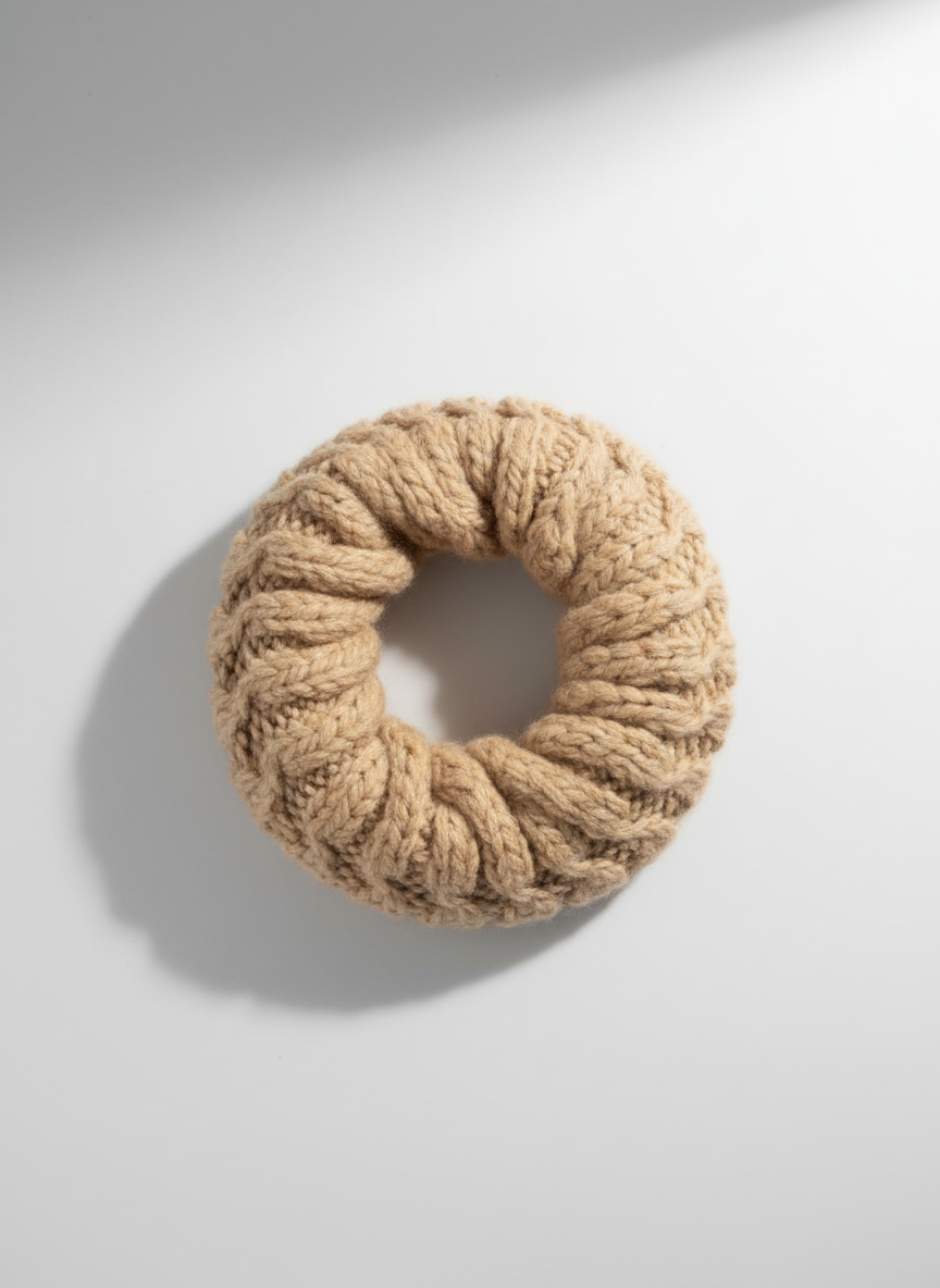 Aura Alpaca Knit Snood Oatmeal Main Image