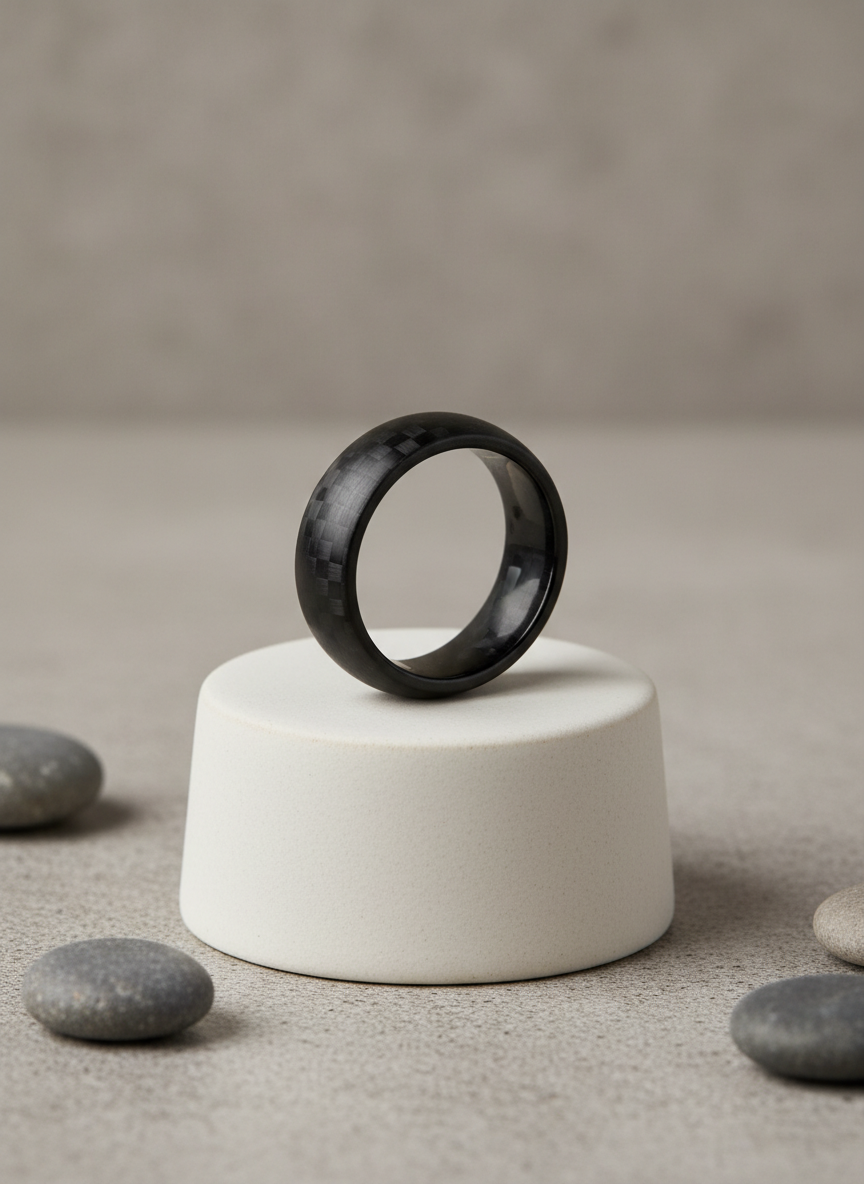 Aura Matte Carbon Fiber Ring Size 9 Main Image