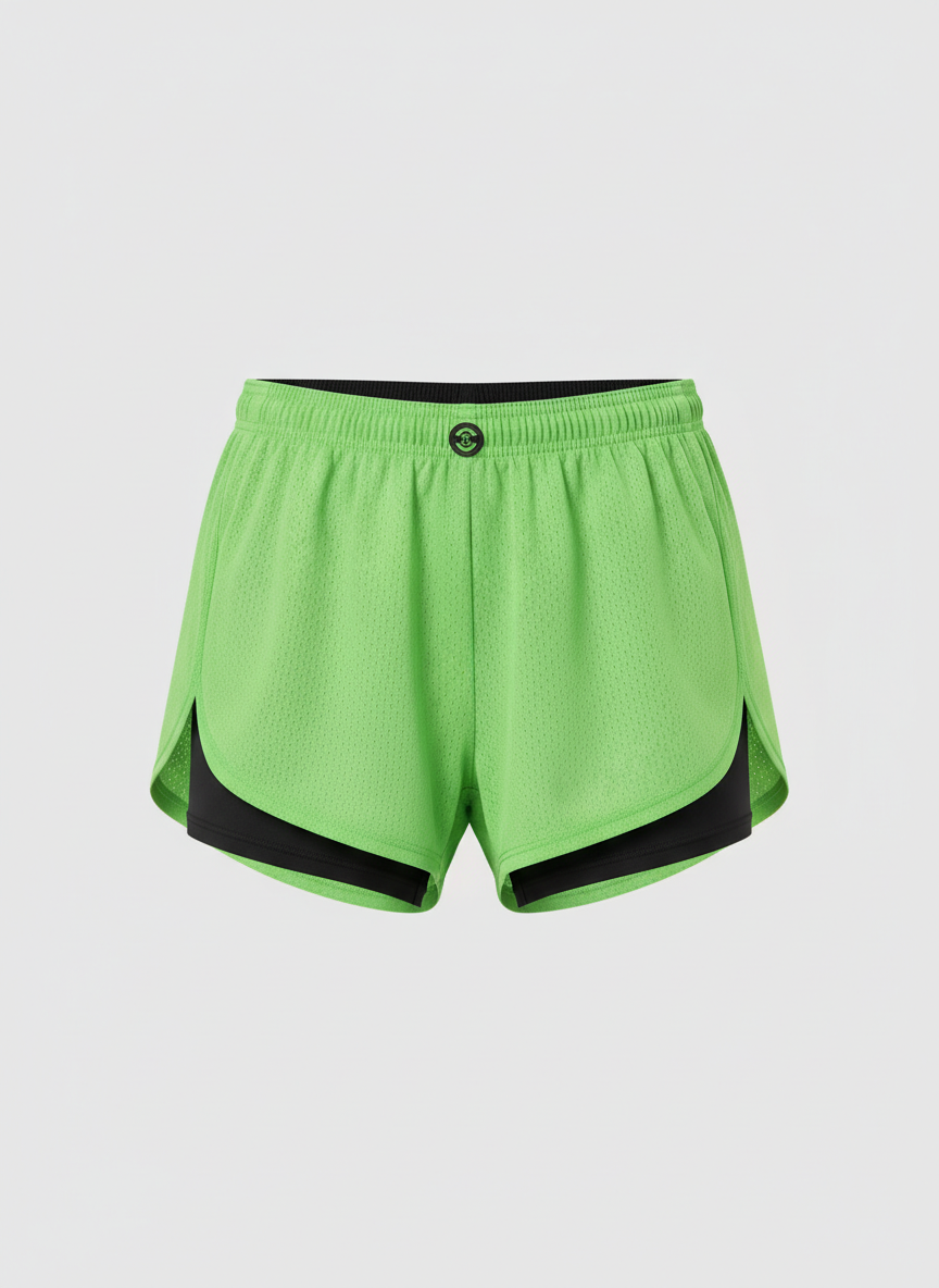 Lumina Distance 3-Inch Split Short Large Neon Green Main Image