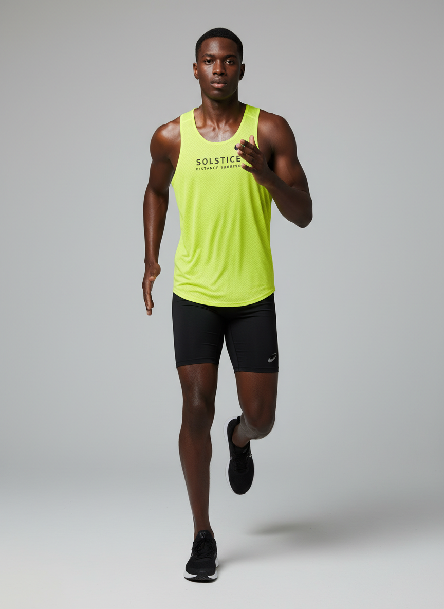 Solstice Distance Running Singlet Medium Neon Yellow Main Image