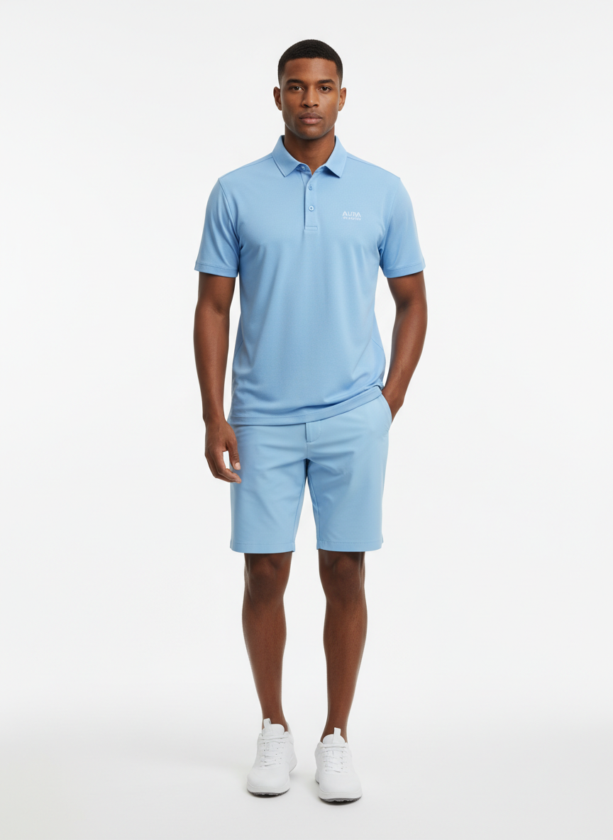 Aura UV Protect Golf Polo X-Large Light Blue Main Image