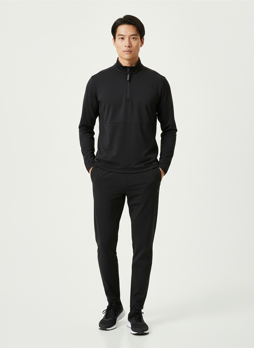 Lumina Ventilated Quarter-Zip Small Black Main Image