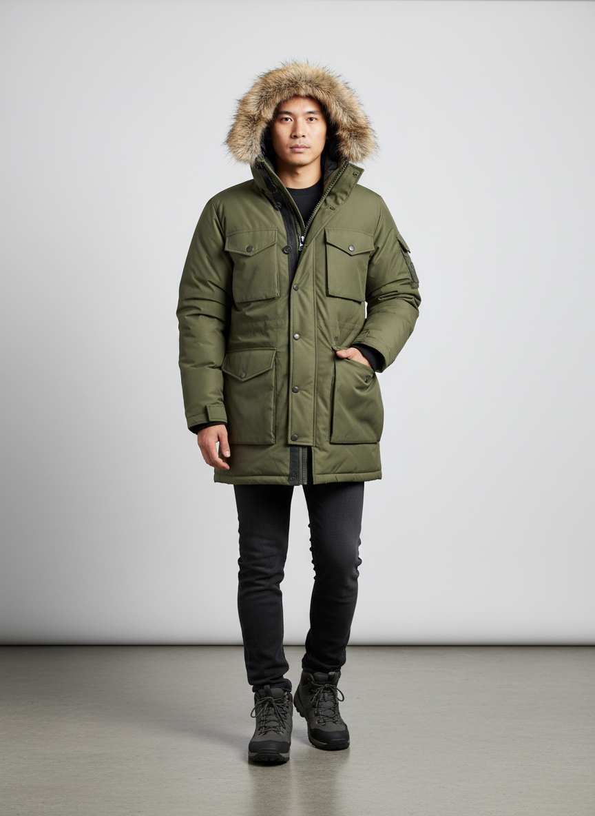 Solstice Heavyweight Arctic Parka Small Olive Main Image